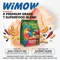 WIMOW Papegaaienvoer Omega 3 Vitaminen Fruit Groenten Zaden Noten Zonnebloem Pompoen Mais 2kg Ara Afrikaanse Grijze Papegaai Bulk OEM