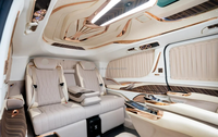 Kit intérieur de luxe pour yacht en bois Mercedes Vito V-Class W447, tableau de bord à double écran, sièges VIP, table, toit étoilé, OEM d'usine