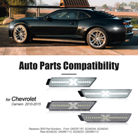 Feux de position latéraux LED avant et arrière X Design à lentille transparente pour Chevrolet Camaro 2010-2015, lampe de pare-chocs blanche 92246244, 4 pièces
