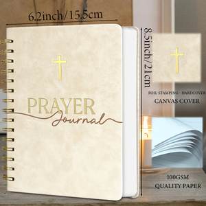 A5 Hardcover Vintage Spiral Leather Daily Prayer & <b>Gratitude</b> <b>Journaling</b> Notebook Prayer Diary Christian Gift - Product Image 5