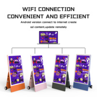 Pantalla Digital Portátil con Batería de 43 Pulgadas IP65, Pantalla LCD para Publicidad, Tótem Móvil para Exteriores, CMS Basado en la Nube, Tienda Minorista