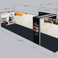 Mur d'exposition grand format SEG 12x3m personnalisé avec logo lumineux, boîte à lumière LED multi-modules, cadre en aluminium pour événements et concerts