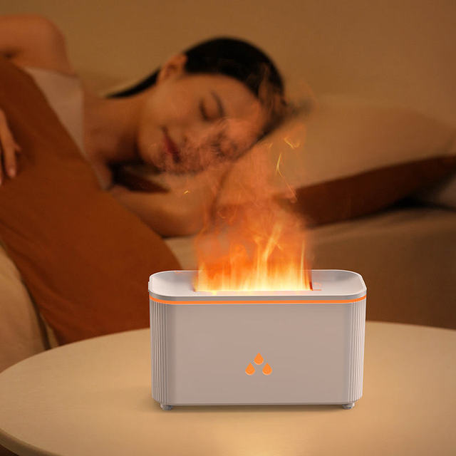 3D Fireplace Air Humidifiers Aromatherapy Fire Essential Oil Diffuser