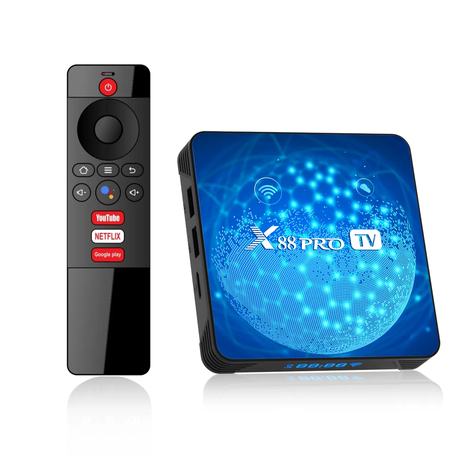 Fábrica Atacado X88 PRO TV RK3318 4G + 32G Android 11 caixa de tv 2.4G/5G Dual WIFI Controle Remoto de Voz set top box