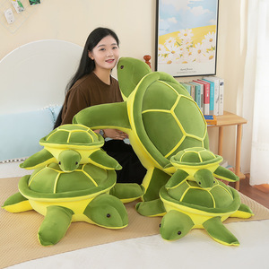 Juguetes de Peluche Tortuga Verde, Cojín Suave de Tortuga, Almohada <span class=keywords><strong>Oogway</strong></span>, Respaldo, Muñecos de Peluche de Tortuga de Ojos Grandes, Regalo para Niños, Barato - Product Image 1