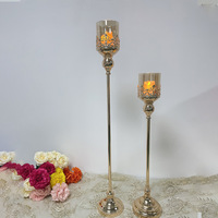 Porte-bougie en métal, style européen, en fer forgé, pour décoration de mariage, de fête ou de table, or et argent, simple