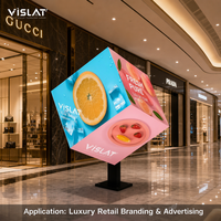 VISLAT Écran vidéo LED Magic Cube couleur pleine, nouveau design, étanche, commercial, IP65, affichage publicitaire 4/5 faces