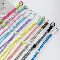 Sangle de téléphone en nylon à double boucle, tour de cou coloré réglable, cordon anti-perte universel, sangle de téléphone bandoulière
