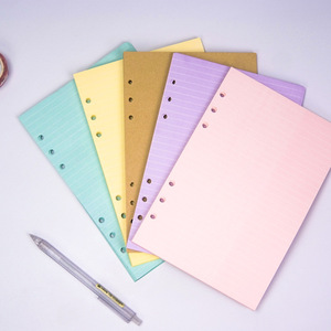 Pages de recharge en papier couleur à 6 trous pour classeur A5/A6, format <span class=keywords><strong>macaron</strong></span>, avec 6 anneaux – Offre spéciale - Product Image 1