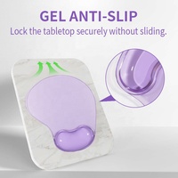 Tapis de souris transparent avec repose-poignet en cristal, motif dessin animé, petit tapis de clavier, support de souris mignon et transparent pour le bureau