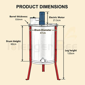 Nouvelle Offre Spéciale : Extracteur de Miel Électrique Tangentiel Automatique 4 Cadres pour le Traitement du Miel et la Séparation de la Cire - Product Image 6