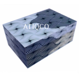 ATIQCO Caja de Joyería Artística Moderna de Madera Multiusos, Caja de Almacenamiento Rectangular para Mesa, Pintada - Product Image 6