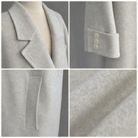 Manteau long de bureau en laine tissée écologique pour femme, doublure cachemire, collection Hiver 2026 - En stock