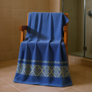 Toalla de baño de algodón, colores mezclados, 3,5 mm de grosor, resistente al agua, con borde ancho, accesorio para muebles - Product Image 2