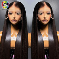 Perruque 100% Cheveux Naturels 12A de 30 Pouces de Long, Perruque Frontale en Dentelle Suisse, Perruques Frontales en Dentelle Ondulée Profonde pour Femmes Noires