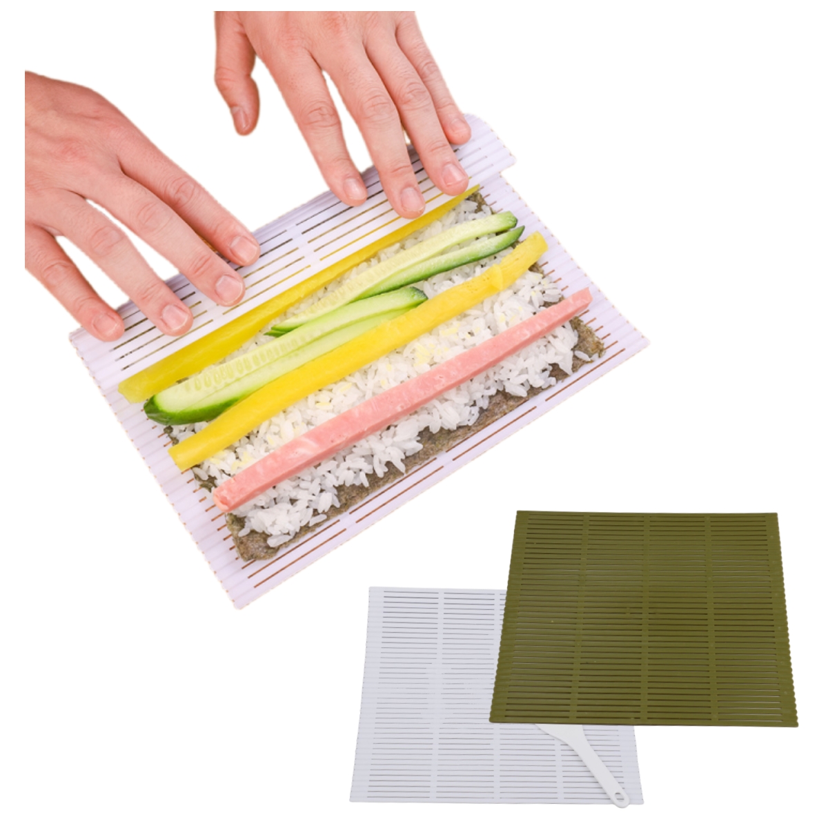 Japanische Küchen helfer Sets Sushi Kit Kunststoff Spezial form Seetang PP Reisform Roller Sushi Mat