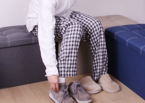 Banco Otomano Plegable con Almacenamiento, Banco de Exterior con Almacenamiento, Taburete de Tela de Lino con Almacenamiento - Product Image 6