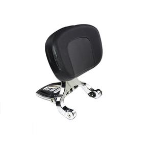 Respaldo multiusos para conductor y pasajero de motocicleta, Cromo Negro, apto para Harley Softail Fatboy 2007-2017 - Product Image 2