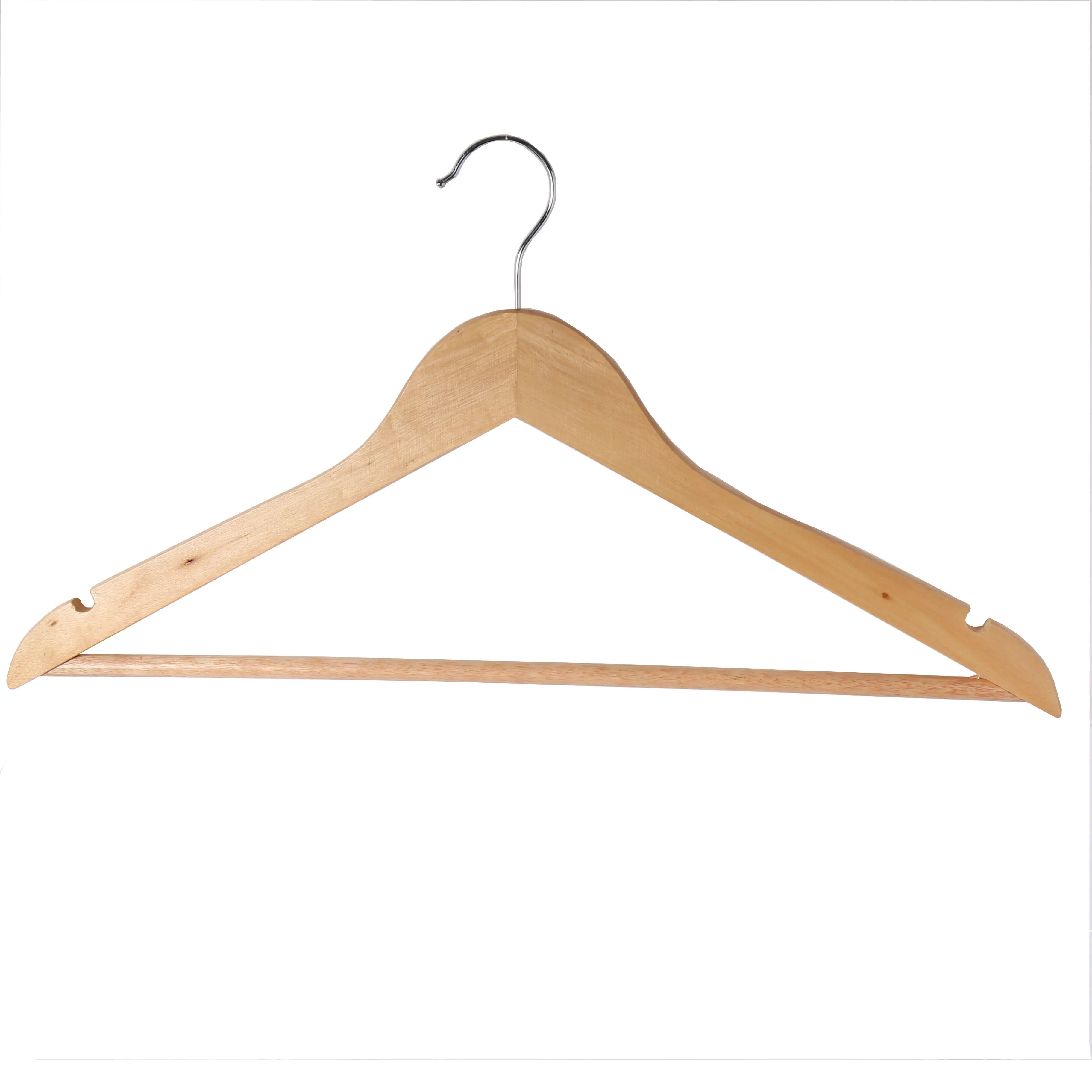 A Grade Wholesale Top Wooden Clothes Hanger for Man Garment Furniture Hanger with Bar