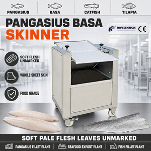 Peladora Comercial de Pescado Acero Inoxidable Grado Alimenticio Doble Rodillo Estriado para Basa Planta Procesadora de Pescado - Product Image 1