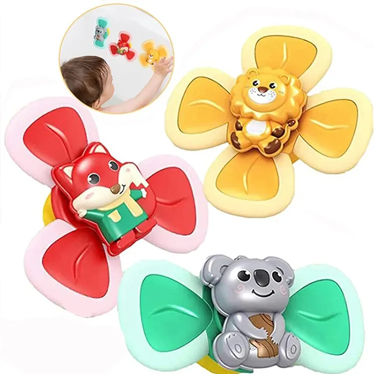 Baby Spin Top Bath Toys for Boy Children Bathing Sucker Spinner Suction Cup Toy for Kids Education 2 To 4 Years Rattles Teether