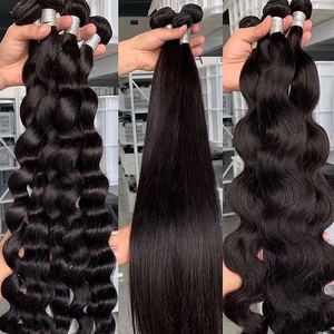 Venta al por mayor de mechones de colores en bruto personalizados de 10-30 pulgadas mechones rectos YaKi 100% extensiones de trama de pelo humano a máquina - Product Image 5