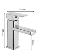 Keran Lotour Black Square Modern Brushed Deck-Mounted Stainless Steel Ceramic Single Hole Thermostatic Touch Sensor Single Handle