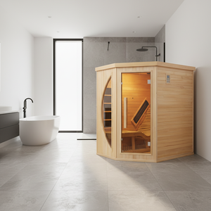 Sauna Individual de Madera Sólida de Cedro Rojo para Interiores, con Calefacción Eléctrica por Infrarrojos Lejanos, Diseño Moderno para Uso Comercial - Product Image 1