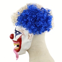 Halloween Horreur Latex Réaliste Longue Langue de Serpent Clown Masque avec Perruque Joker Cosplay Mal Clown Masques de Fête