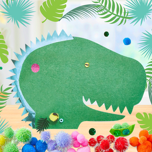 Kit de Manualidades Creativas de Fieltro con Animales, Dinosaurios, Bolas de Pompones, para Principiantes - Product Image 4