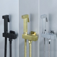 Douchette Bidet Murale Simple Faisceau Froid en Alliage de Zinc Chromé avec Robinet d'Angle pour Salle de Bain Moderne