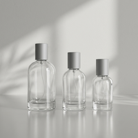 Vente flash - Flacon de parfum en verre cylindrique de 30 ml, 50 ml, 100 ml - Col de 15 mm - Fond épais - Flacon pulvérisateur en verre avec boîte personnalisée
