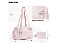 Tas Gym Mini 2-in-1 Kasual Berlapis Quilted Custom, Set Dompet Koin, Kapasitas Besar, Lipat, Untuk Olahraga, Tari, Yoga, Tote Duffel
