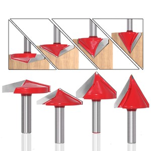 Juego de 9 fresas en V de 8 mm para grabado 3D en madera, con ángulos de 60, 90, 120 y 150 grados - Product Image 6