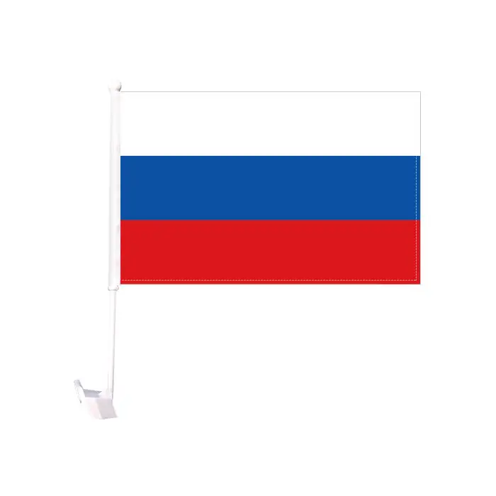 Schnelle Lieferung Hochwertige 30x45cm Custom Country Car Flagge Russen Russland Auto Flagge mit Auto Flag Pole