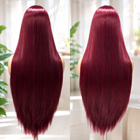 Perruque longue en cheveux humains brésiliens, couleur naturelle 99J, densité 150%, transparente, 13x4 13x6, tailles 30-34 pouces, cheveux alignés dans le sens des cuticules