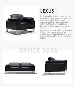 Muebles por contrato Sofá de negocios comercial Oficina Área de espera Juego de sofá de cuero moderno italiano de lujo - Product Image 5