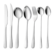 Ensemble de couverts de luxe en acier inoxydable de qualité commerciale, finition miroir moderne, compatible lave-vaisselle pour hôtels et restaurants
