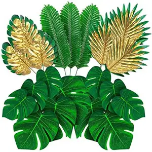 Feuille de jungle L-2 grande feuille de palmier Monstera feuilles tropicales artificielles PE pour décor de fête à thème Luau Hawaii