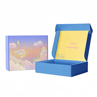 Boîtes d'expédition en carton ondulé colorées imprimées sur mesure, emballage écologique, boîte d'expédition avec logo personnalisé
