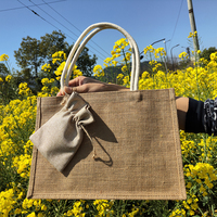 2025 nouveau YCH zéro déchet conception personnalisée grand sac fourre-tout en toile de jute avec poignées en coton doux pour les voyages