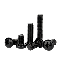 Oxyde noir en acier au carbone Phillips Driver Pan Cross demi-tête ronde vis à métaux M1.2 M1.6 M2 M2.5 M3 X 8mm M4 M5 M6 M8 GB818