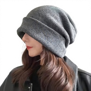 Bonnet unisexe en acrylique, couleur unie, tricot côtelé, respirant et imperméable, style Y2K, broderie, chaud pour l'hiver, décontracté, adulte, 56-58CM - Product Image 1