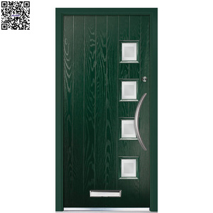 <span class=keywords><strong>Porte</strong></span> extérieure contemporaine imperméable à ouverture latérale, noire, en fibre <span class=keywords><strong>de</strong></span> verre, pleine lumière - Product Image 3