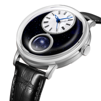 Montre-bracelet mécanique automatique pour hommes, indicateur jour et nuit, lapis lazuli, 24h, ciel étoilé bleu, cadran en aventurine, montres à dôme SM1110