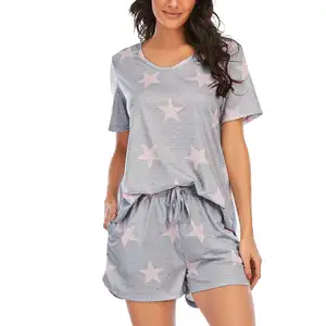 2022 Hot Selling summer pyjamas women sleepwear Custom print loungewear