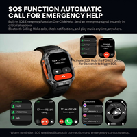 VVS Smartwatch für Herren 2,01 Zoll TFT-Bildschirm GPS Sport Digitaluhr Herzfrequenz Wasserdicht Gesundheits-Fitness