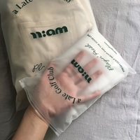 Sac à glissière en plastique EVA transparent givré écologique personnalisé, sac à glissière givré pour vêtements, sweat à capuche, emballage pour t-shirt, pochette à glissière
