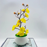 1pcs Bonsaï Fleurs de Soie Prune Plantes Artificielles en Pot Fleurs Simulation Branche de Prune d'Hiver Vases Décoration de Maison de Mariage