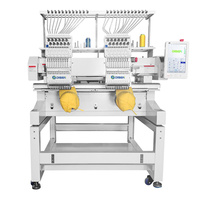 DISEN Top ventes industriel 2 tête Multi 12 15 aiguilles 500*800mm ordinateur Machine à broder informatisée pour chapeau T-shirt plat